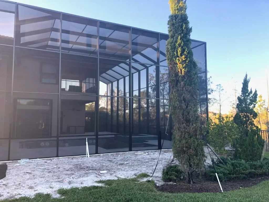 6-two-story-pool-screen-enclosure-black-frame-Lakeland-FL-01